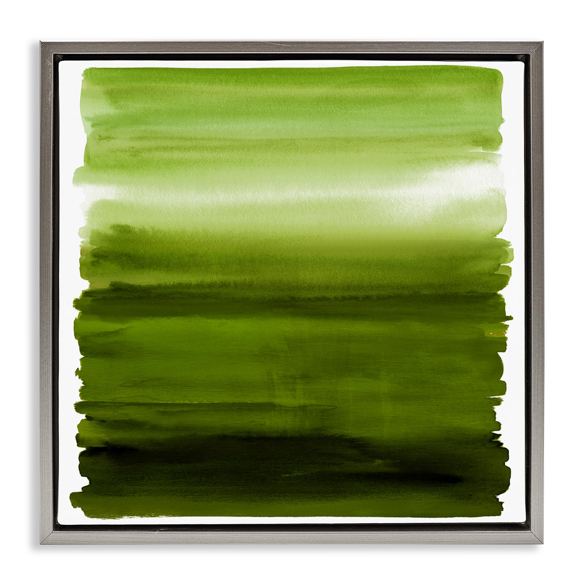 Stupell Industries Luster Gray (Matte) 'Earthy Green Ombre'| Floating Frame Canvas Art