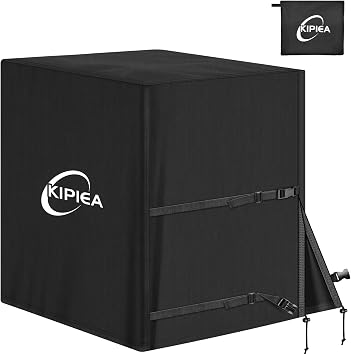 Kipiea Heavy Duty Air Conditioner Cover for Outside Units, Windproof, Anti-UV, Tear & Fade Resistant AC Cover for Winter26" W x 26" D x 32" H