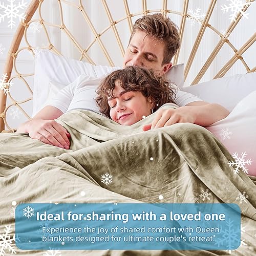 Miniatura 7 de inhand Manta de Navidad Sherpa para adultos, mantas y mantas de franela de vellón para vacaciones, acogedoras y cálidas, mullidas, suaves para sofá