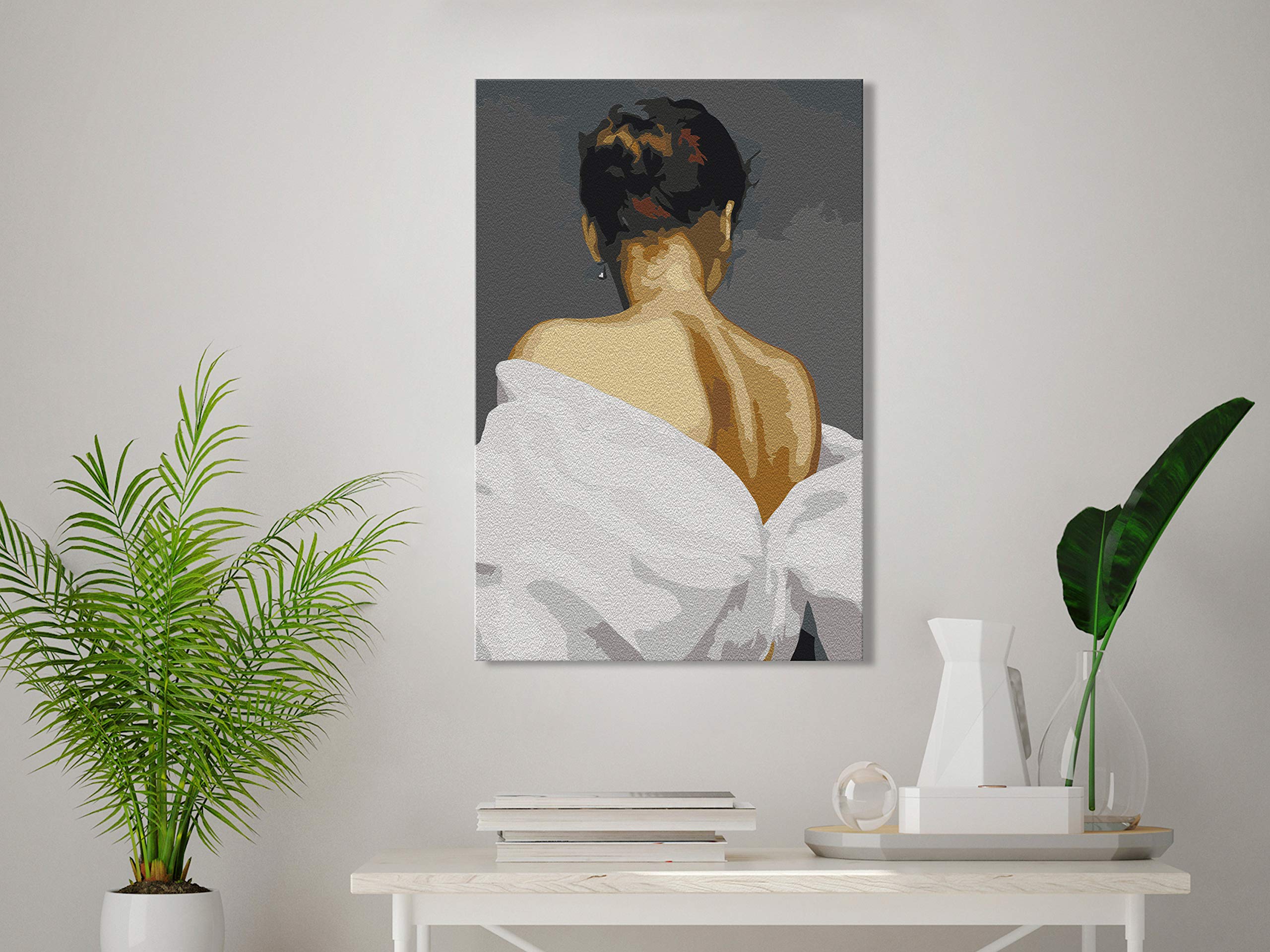 Murando - Quadro Da Dipingere Con I Numeri Per Adulti: Donna E Fiorellini 40x50 Cm – Kit Completo Su Tela (Paint By Numbers) N-A-1382-d-a - 2