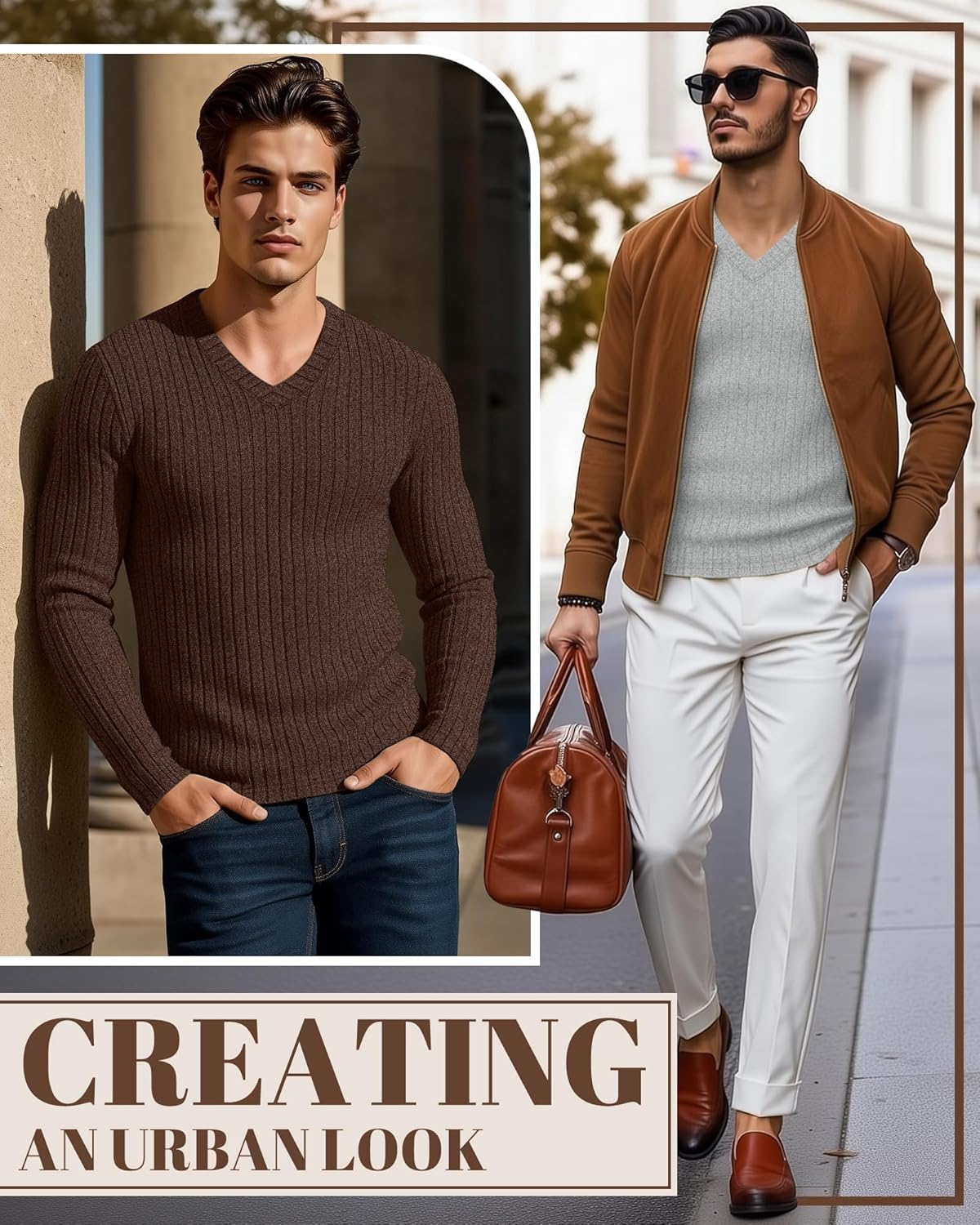 3 Pack Men's Ribbed V Neck Long Sleeve Shirts, Slim Fit Thermal Sweaters Tops Muscle Athletic Casual Gym Basic Tees - Image 4