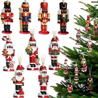 Amyhill 27 Pcs Black Santa Christmas Ornaments - African American Black Santa Claus Wooden Signs (Stylish)