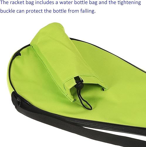 Miniatura 7 de M METERXITY Funda para raqueta de bádminton, ligera, acolchada, impermeable, con correa de hombro ajustable, para interiores y exteriores (verde)