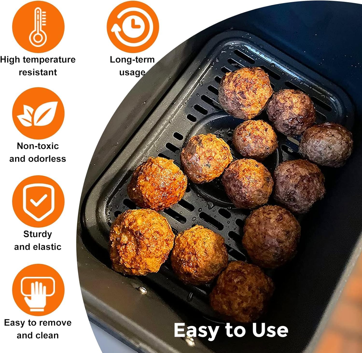 Air Fryer Replacement Parts for Ninja Foodi DZ090 DZ201 DZ100 DualZone Air Fryers, 2 PCS Food Grade Air Fryer Accessories, Dishwasher Safe