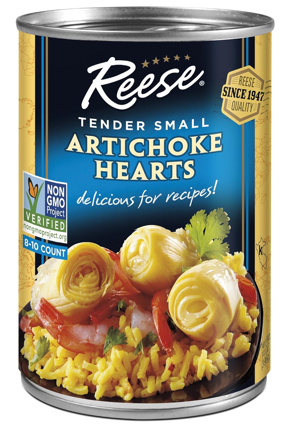 Reese Artichoke Hearts Small, 14oz Cans (Pack of 12) - Tender, Meaty, Non-GMO Gourmet for Salads & Dips
