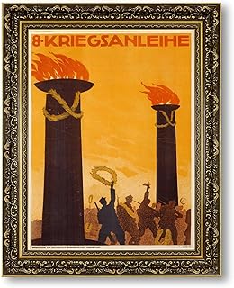 Vintage Framed War Propaganda Canvas Print Oil Paintings Reproduction World Classics Retro Wall Art Poster Painting Pictures Home Decor for Office Dorm Room Bar Apartment (Retro Framed,16L x20W)
