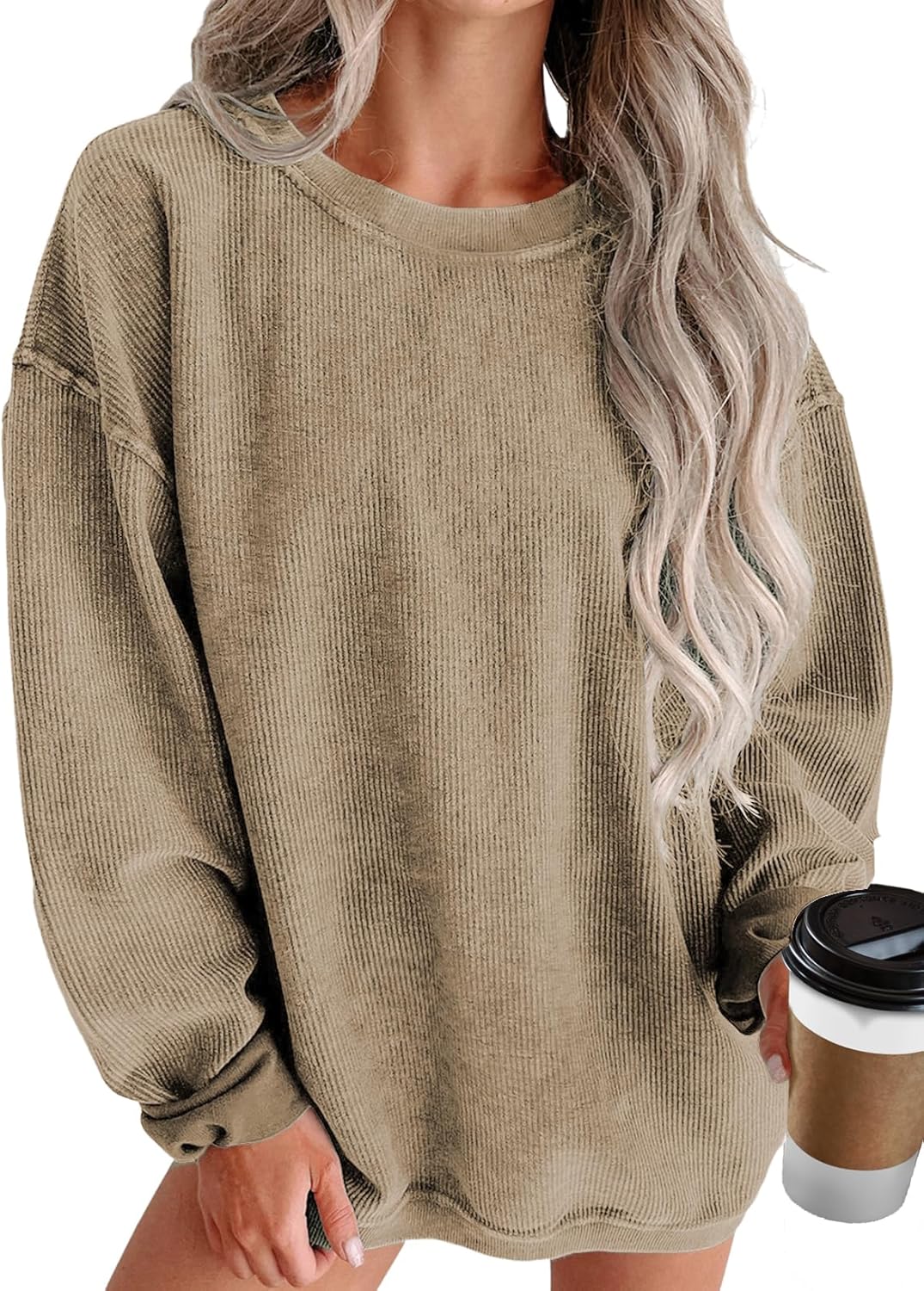 ForHailey Plus Size Crew Neck Sweatshirt for Women Casual Long Sleeve Sweatshirts Pullover Hoddies Tops XL-5XL