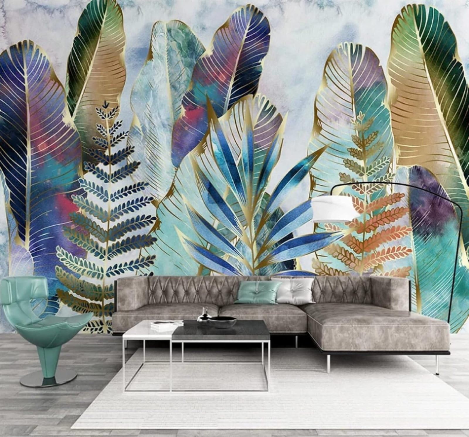 Xlming 400Cm×280Cm(B×H) Minimalist Three Dimensional Tropical Plants Banana Leaves 3D Wallpaper Luxury Home Dining Decor Paste Sofa Living Room The Wall For Bedroom Mural-400Cm×280Cm
