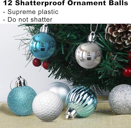 Vista 908 de 18 esferas medianas decorativas navideñas para árbol de Navidad, inastillables, para colgar, color púrpura, 2.5 pulgadas, paquete de 18