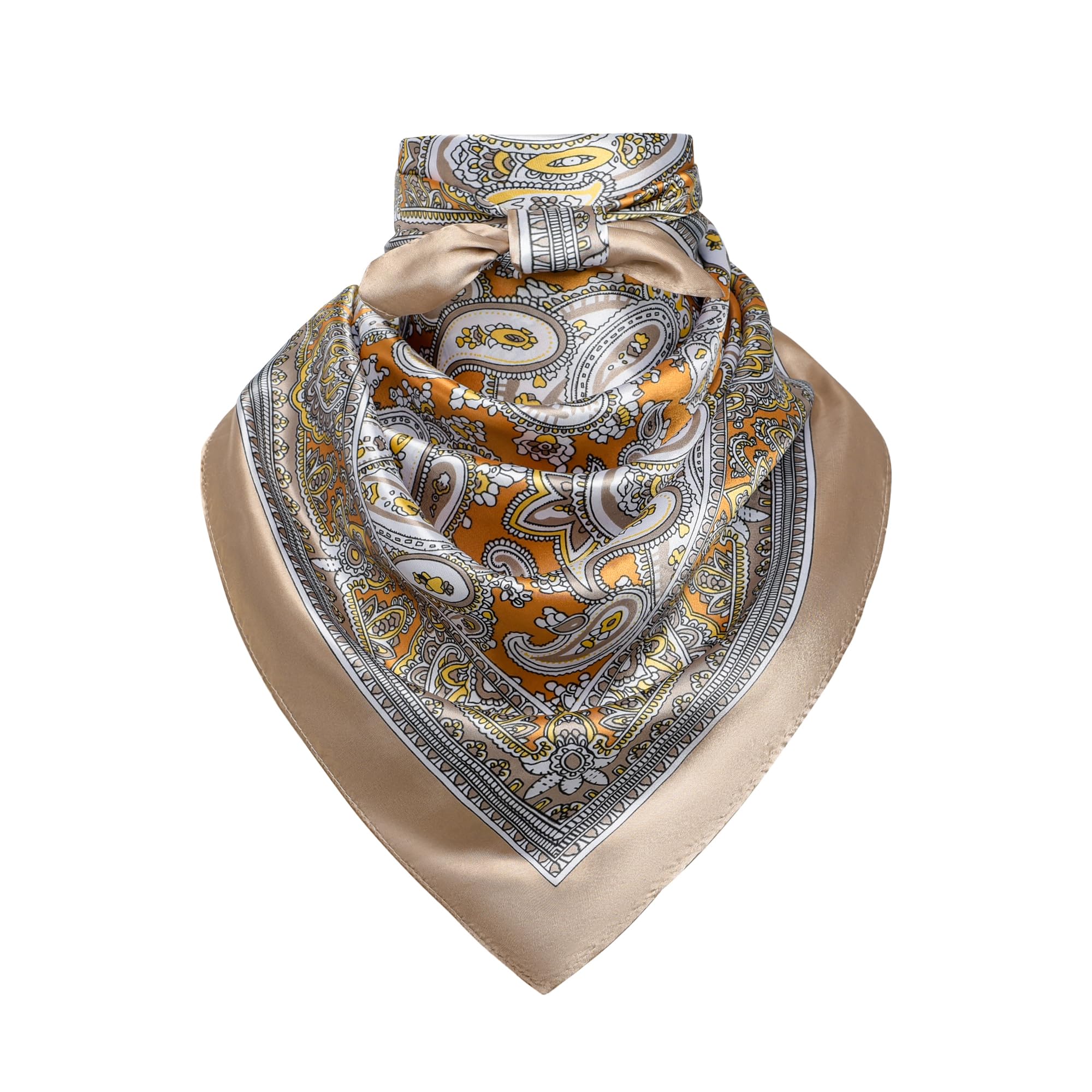 35" Men's Silk Cowboy Scarf - Oversized Western Bandana Neckwear, Large Square Scarf with Gift Packaging
