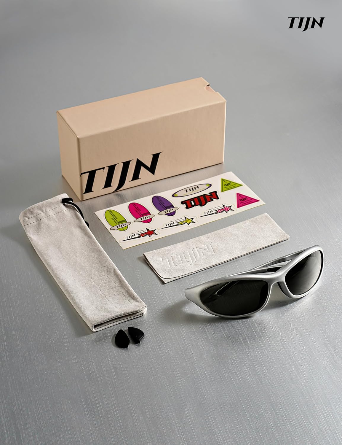 TIJN Sports Sunglasses for Men Women UV400 Wraparound Cycling Running Golf Motorcycle Glasses, Large Outdoor Shades, Vanta