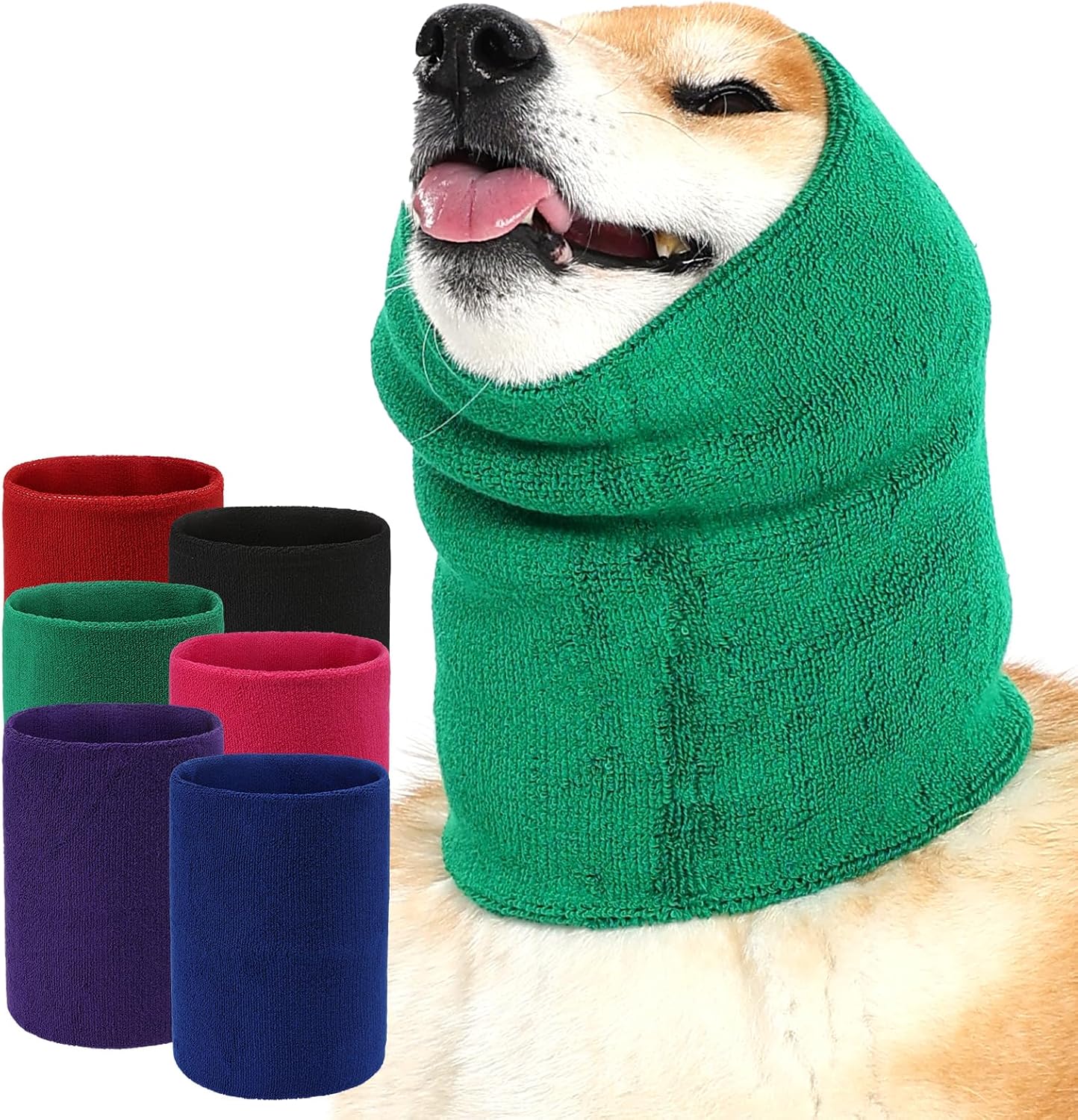 Dog Calming Hoodie Quiet Head Cover Sleeves Double Layer Thickened Dog Ear Muffs Noise Protection,Dog Hematoma Ear Wrap, Dog Headband for Anxiety Relief for Bath, Thunderstorms