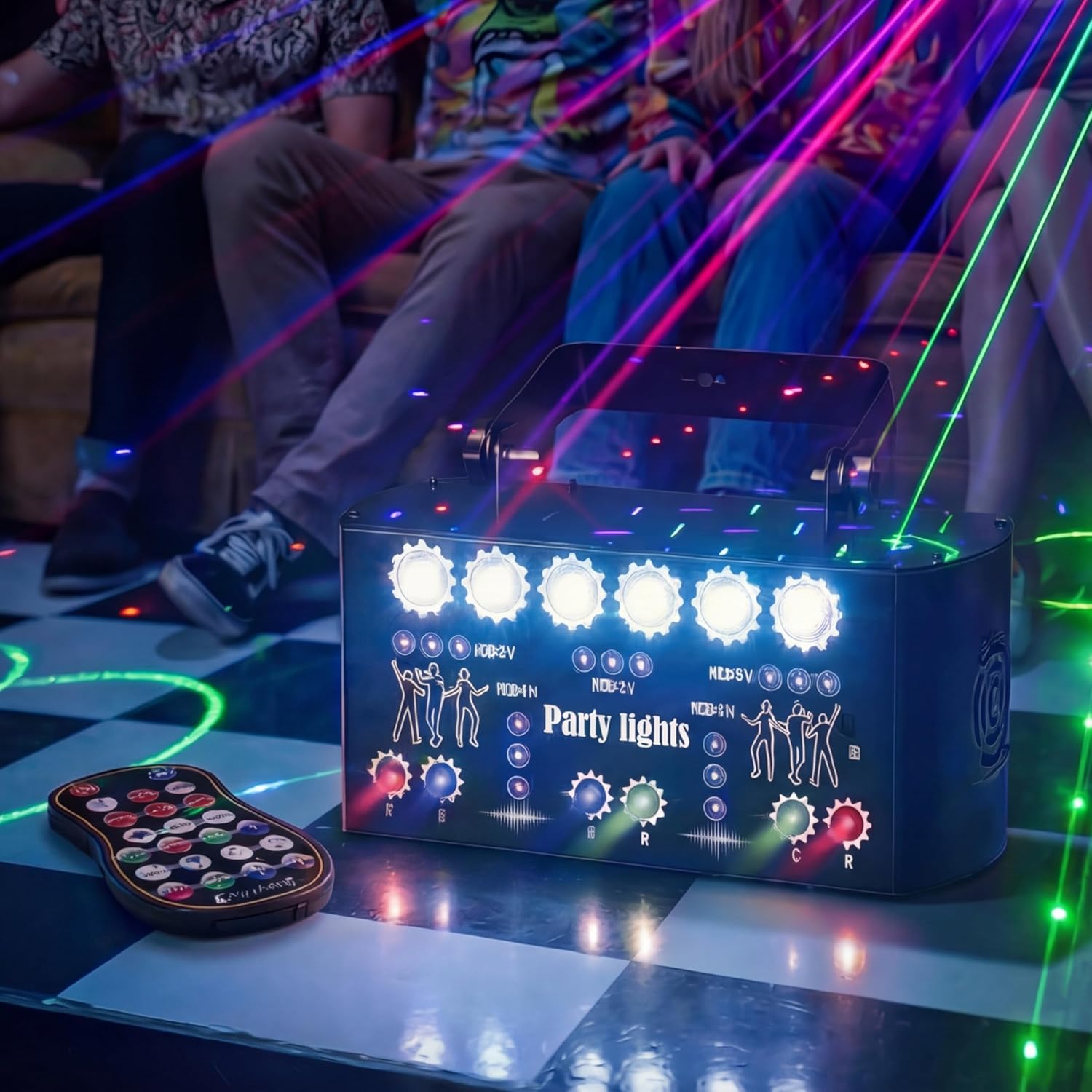 27 Eye DJ Light for Parties DJ Stage Light with Remote Supported DMX512 Sound Activated Disco Lighting Dance Floor Lights for Indoor Wedding Light Show Rave Bar Karaoke