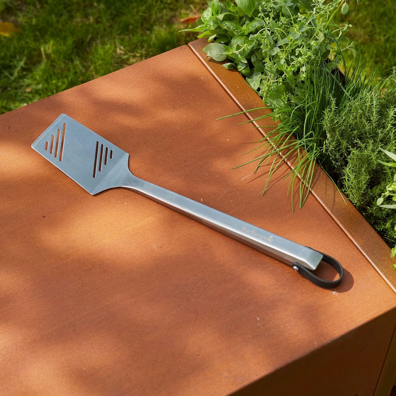 Barbecook Premium Grill Spatula for Grill and Flat Grill Plate, Made of Stainless Steel, 42.8 cm