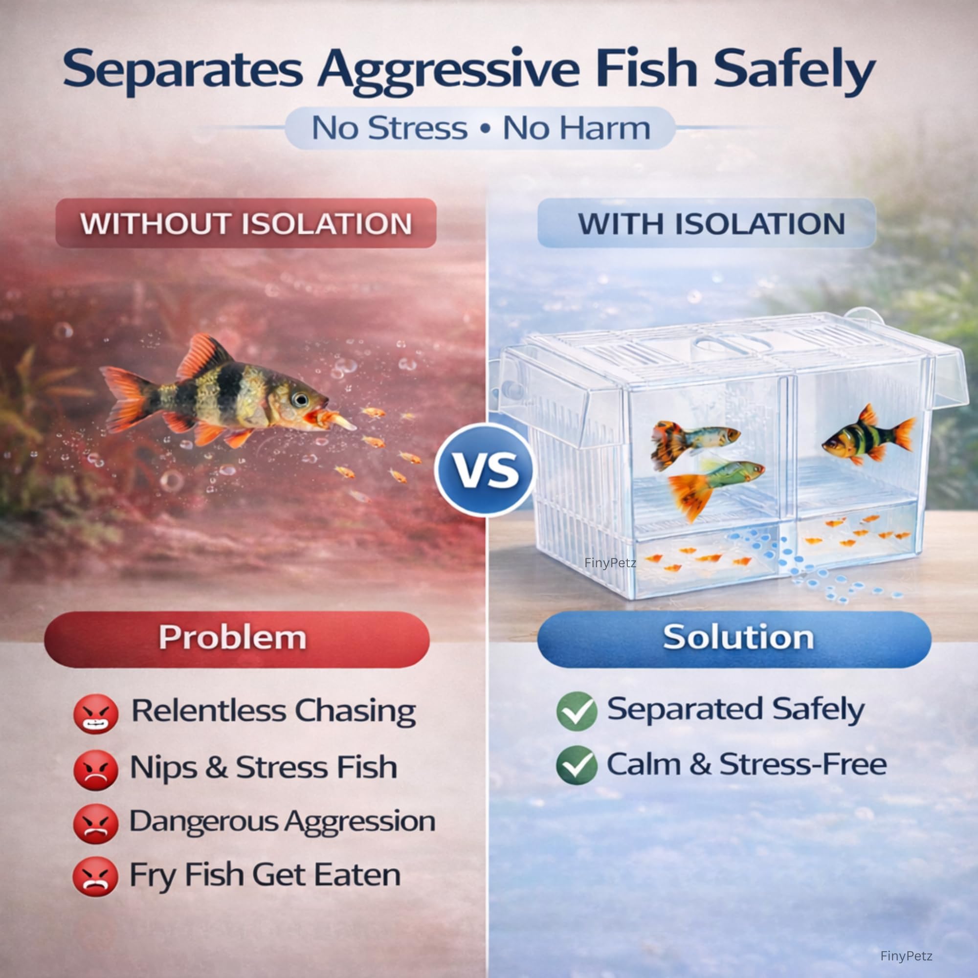FinyPetz Aquarium Double Isolation Box FH-20 | Fish Breeding & Separation Divider | Fry Hatchery for Betta & Guppy | Acclimation & Recovery Accessory for Fish Tanks 1