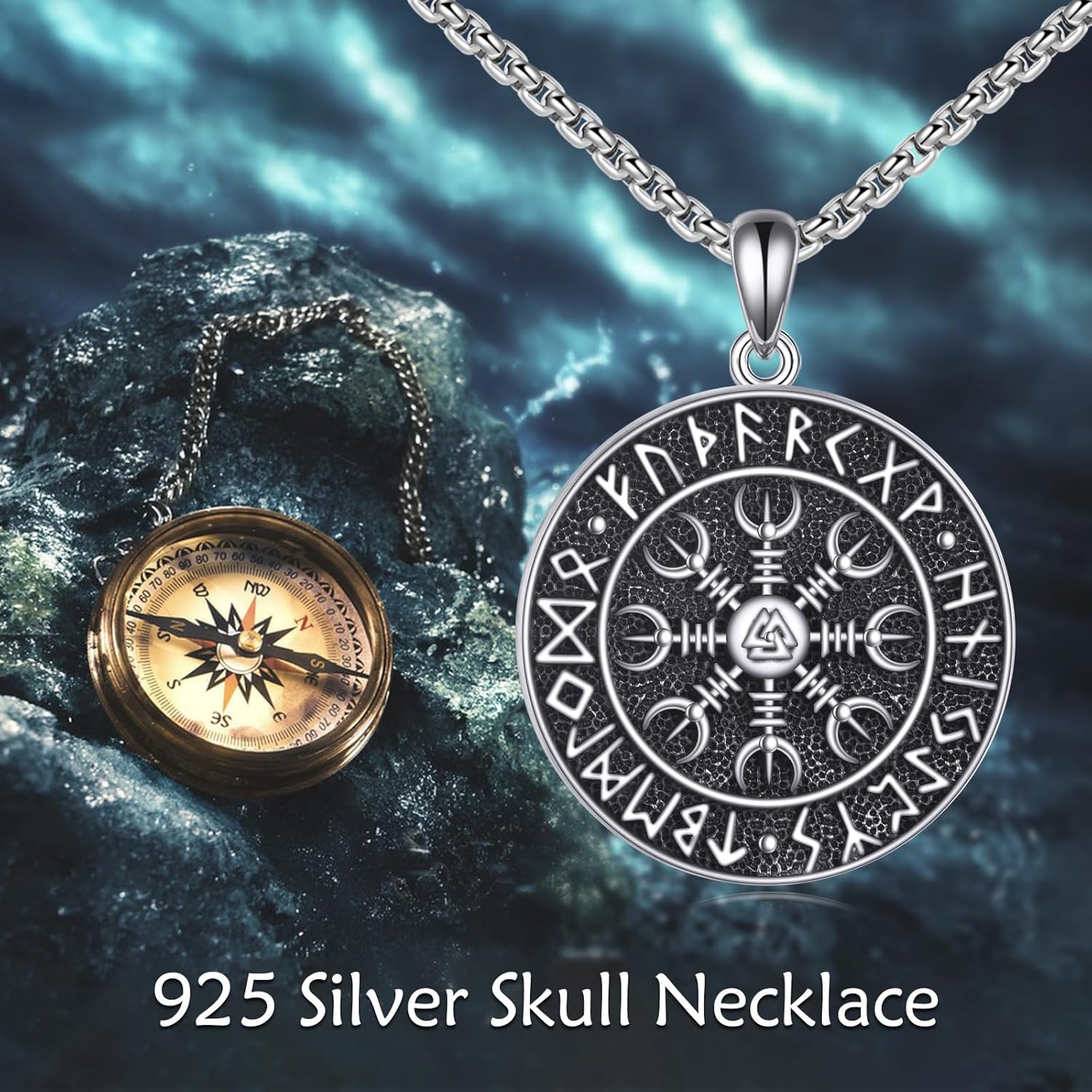 Nordic Viking Thor's Hammer Necklace 925 Sterling Silver Viking Nordic Norse Hammer Pendant Amulet Medal Religion Jewelry Gift for Men Women - Image 6