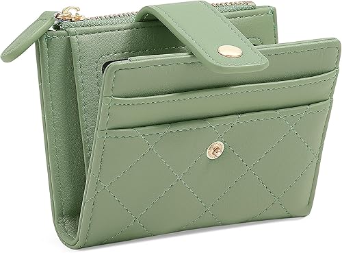 YINHEXI Cartera para mujer, tarjetero pequeño y plegable con bloqueo RFID, bonita cartera pequeña de cuero con bolsillo para mujeres, niñas, mini