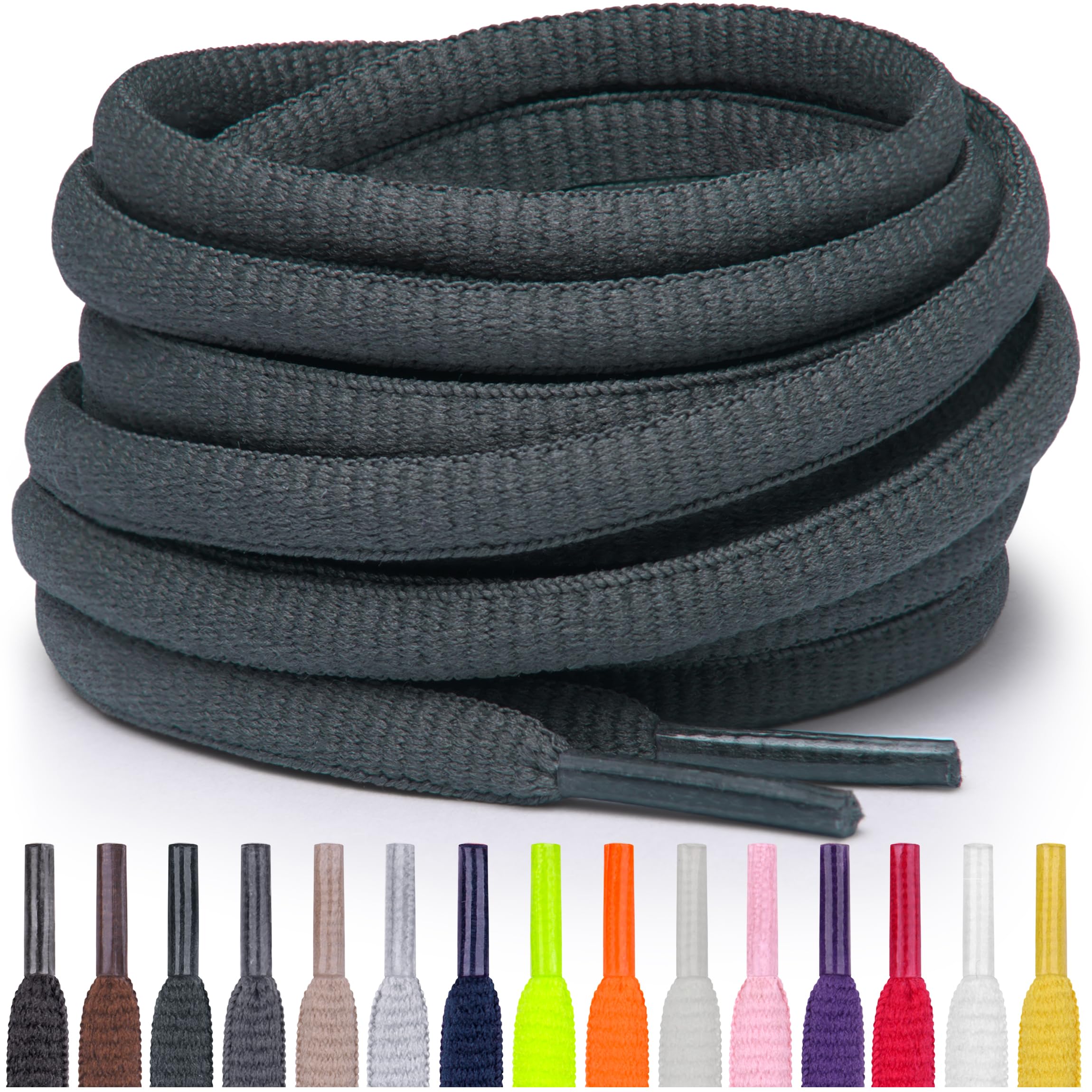 Miscly Oval Athletic Shoe Laces, Multiple Lengths and Colors Available