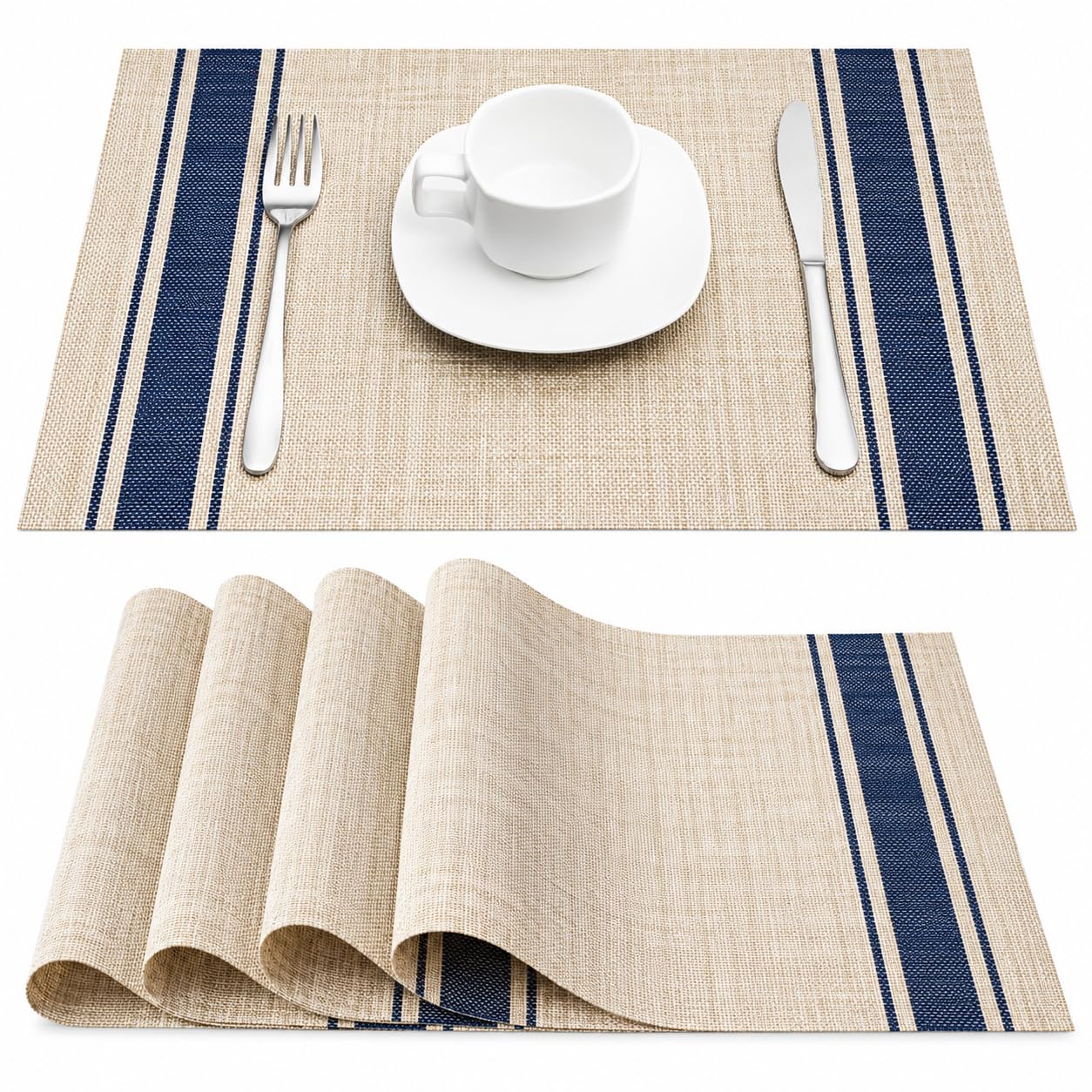 OXSAM Placemats, Heat Insulation Non-Slip Vinyl mats, Stain-Resistant Tablemats for Home and café Dining Table Décor (Taupe Brown, Pack of 6) — Amazon image 16