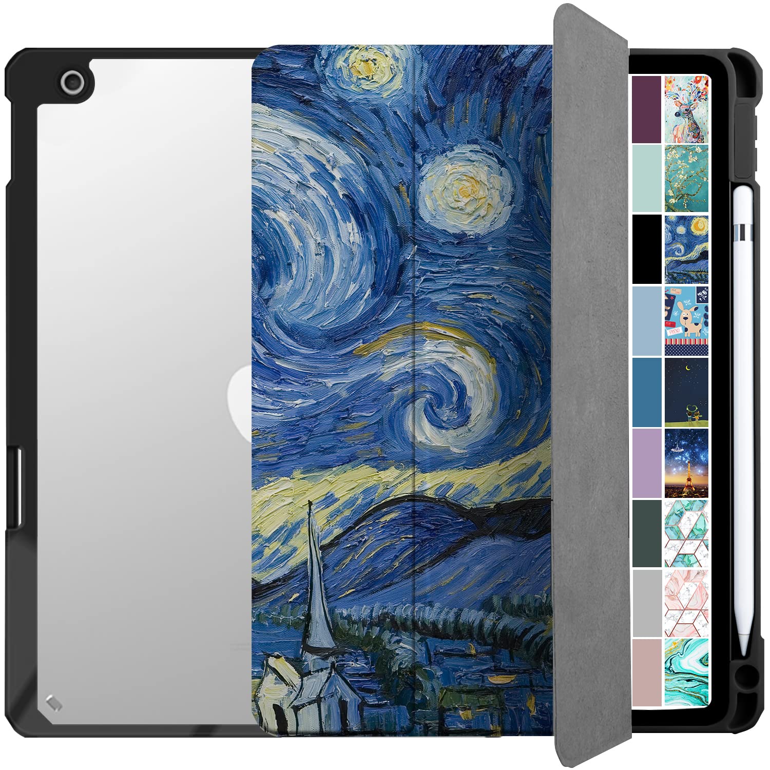 DuraSafe Cases for iPad 7th 8th 9th Gen 2019/2020 / 2021-10.2 Inch [iPad 9 8 7 ] A2602 A2270 A2197 MW742HN/A MYLC2HN/A MK2L3HN/A Pencil Holder Soft Corner with PC Back Cover - Starry Night Print (B09LR8VB4X) Amazon Price History, Amazon Price Tracker