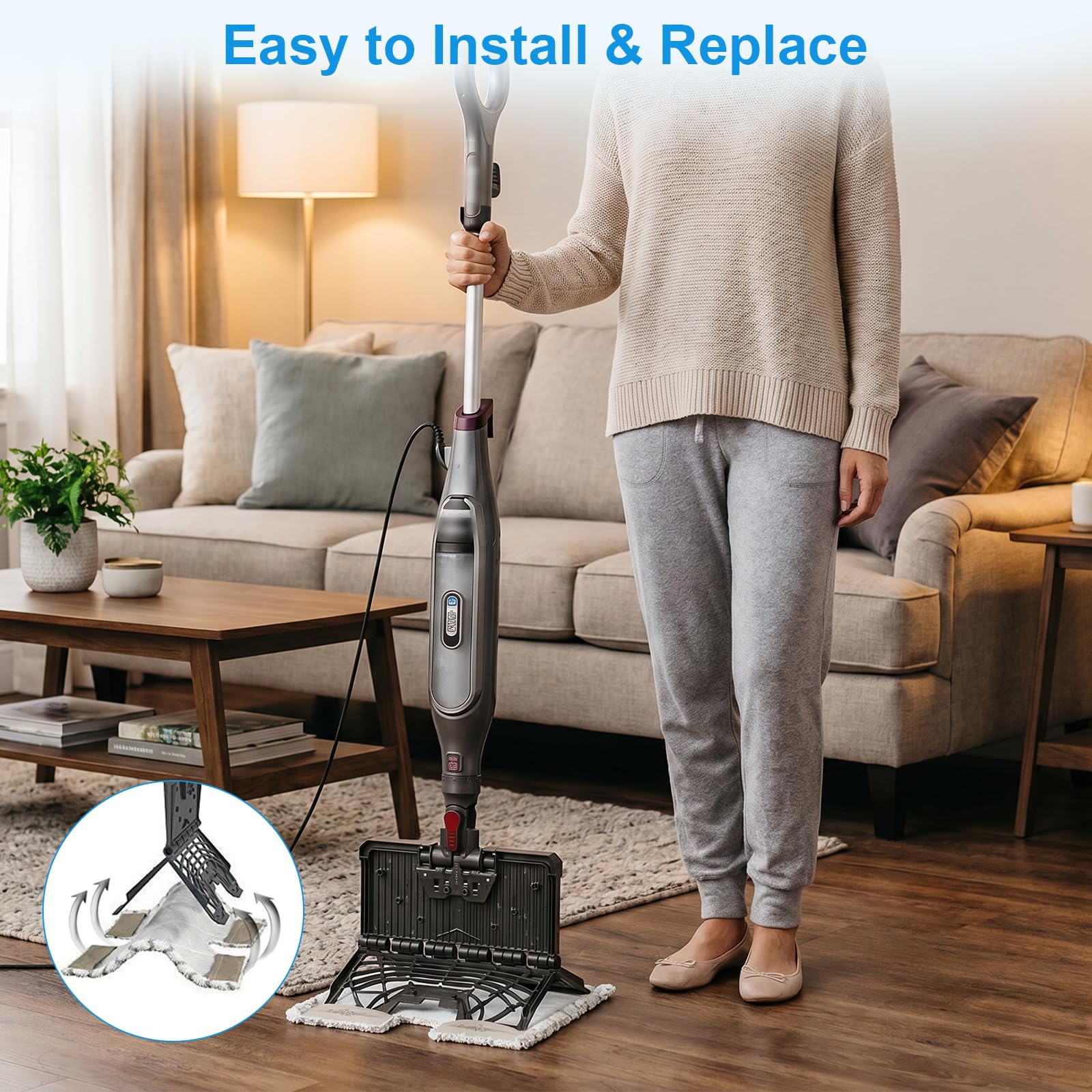 Zestaw 6 podkładek do mopa parowego P184WQ dla Shark Lift-Away Pro & Genius Steam Pocket Mop System S3973 S3973D S3973WM S5001 S5002Q S5003A S5003D S5004 S5004W S6001W S6001W 001WM S6002 S6002C S6003D