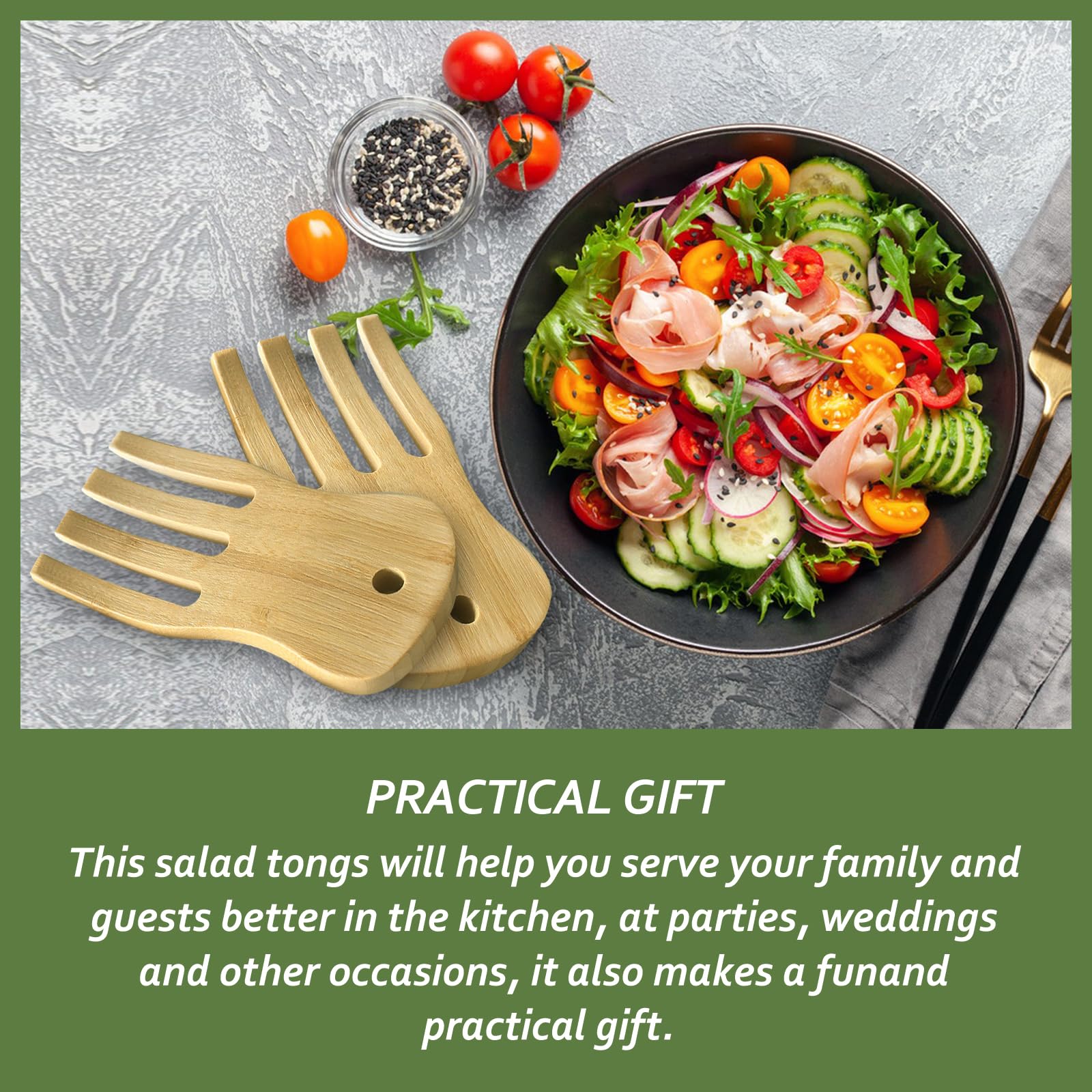 Bamboo Salad Servers - Set of 2 -3