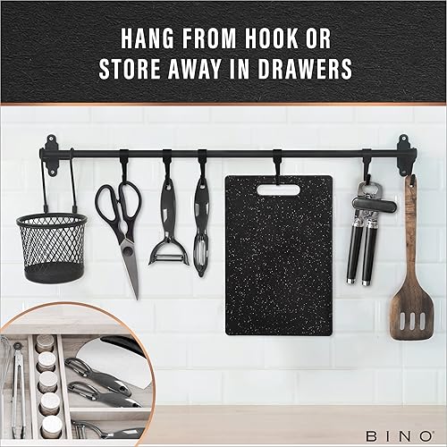 Miniatura 8 de BINO Juego de pelador de 3 piezas de acero inoxidable, gris oscuro, 1 pieza en forma de Y + 2 piezas giratorias | Peladores multifuncionales de