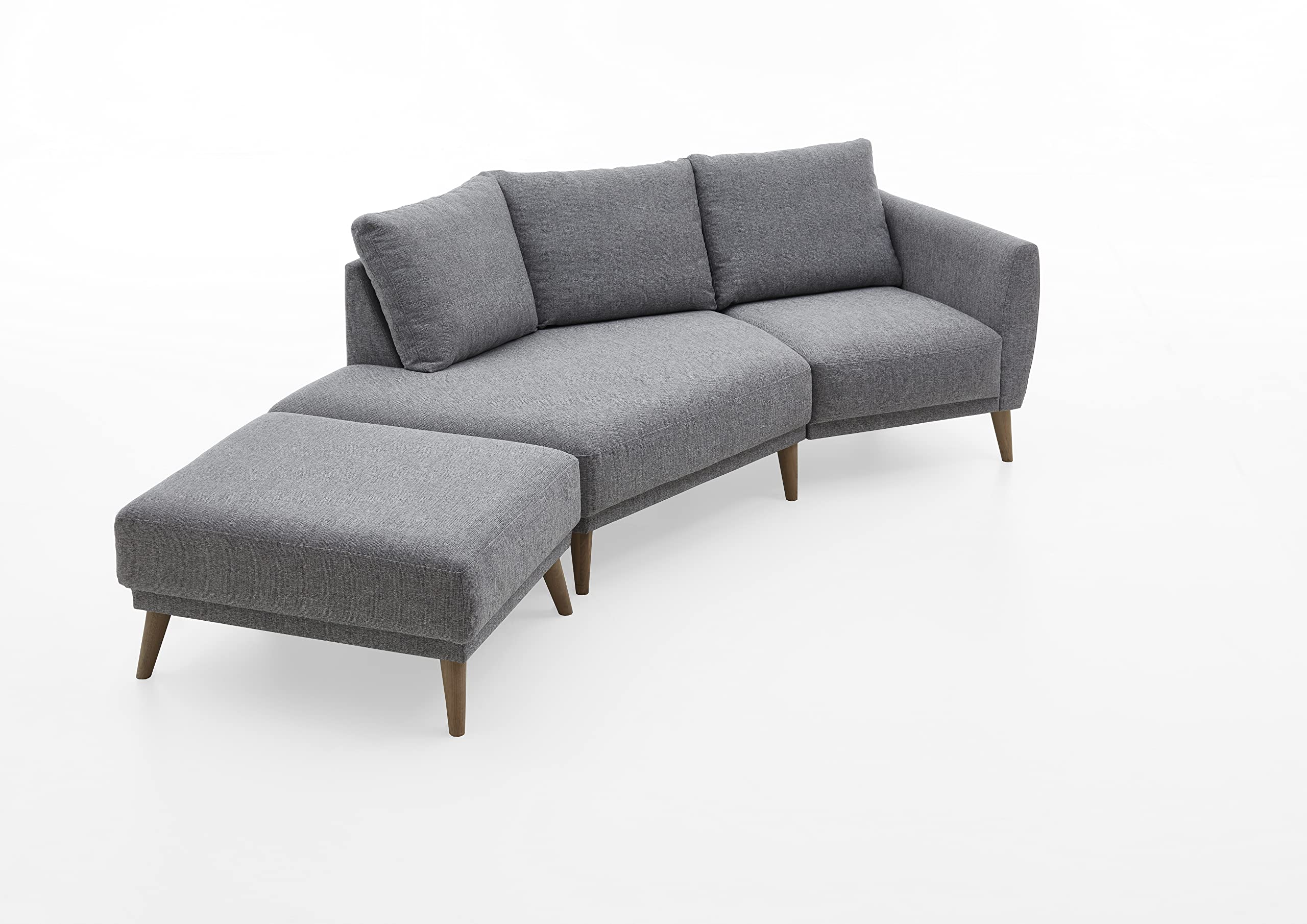 ATLANTIC home collection Polsterecke Elvis, im skandinavischen Stil, 220/127/91 cm, offenes Ende Links, Hellgrau