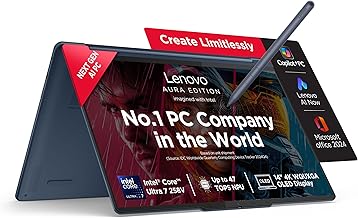 Lenovo Yoga 9 2-in-1 Aura Edition Intel Core Ultra 7 258V (32GB RAM/1TB SSD/14 (35.5cm)/4K WQUXGA OLED/47 Tops NPU/Copilot+PC/Windows 11/Office Home 2024+AI Now/Yoga Pen/Blue/1.3Kg), 83LC001FIN