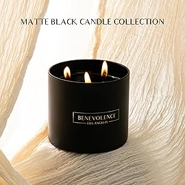 Benevolence LA 3 Wick Candle, Charcoal Large Scented Candle | Soy Candles | Holiday Candle Gifts for Women and Men | Home Fragrance | Aromatherapy | Bathroom Freshener 14.5 Oz, 45 Hour Burn
