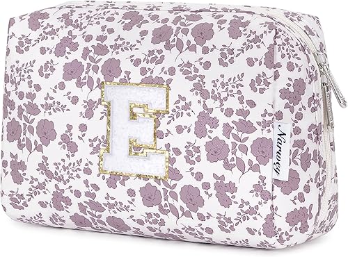 Vista 22 de Narwey Bolsa de maquillaje con iniciales para adolescentes y niñas, regalos de moda de 6, 8, 10, 11, 12, 14, 16, 18 años, bolsa de aseo cosmética