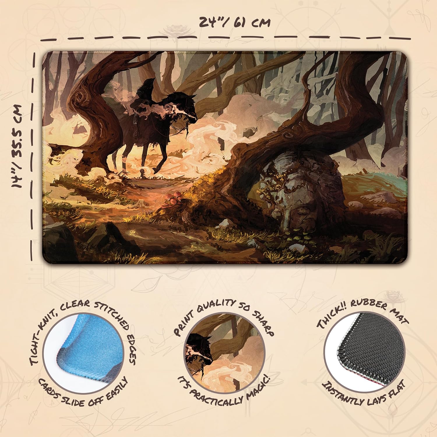 Dark Rider 3 (Stitched) - MTG Playmat by Anato Finnstark - Compatible with Magic The Gathering Playmat - Play Mat Art Designs & Accessories