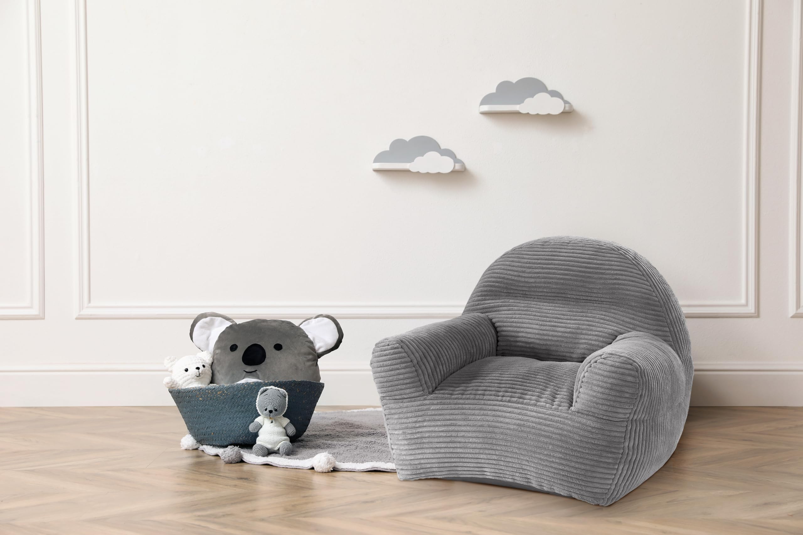 Poltrona Per Bambini Ella Velluto Sfoderabile Lavabile, 60x50x55