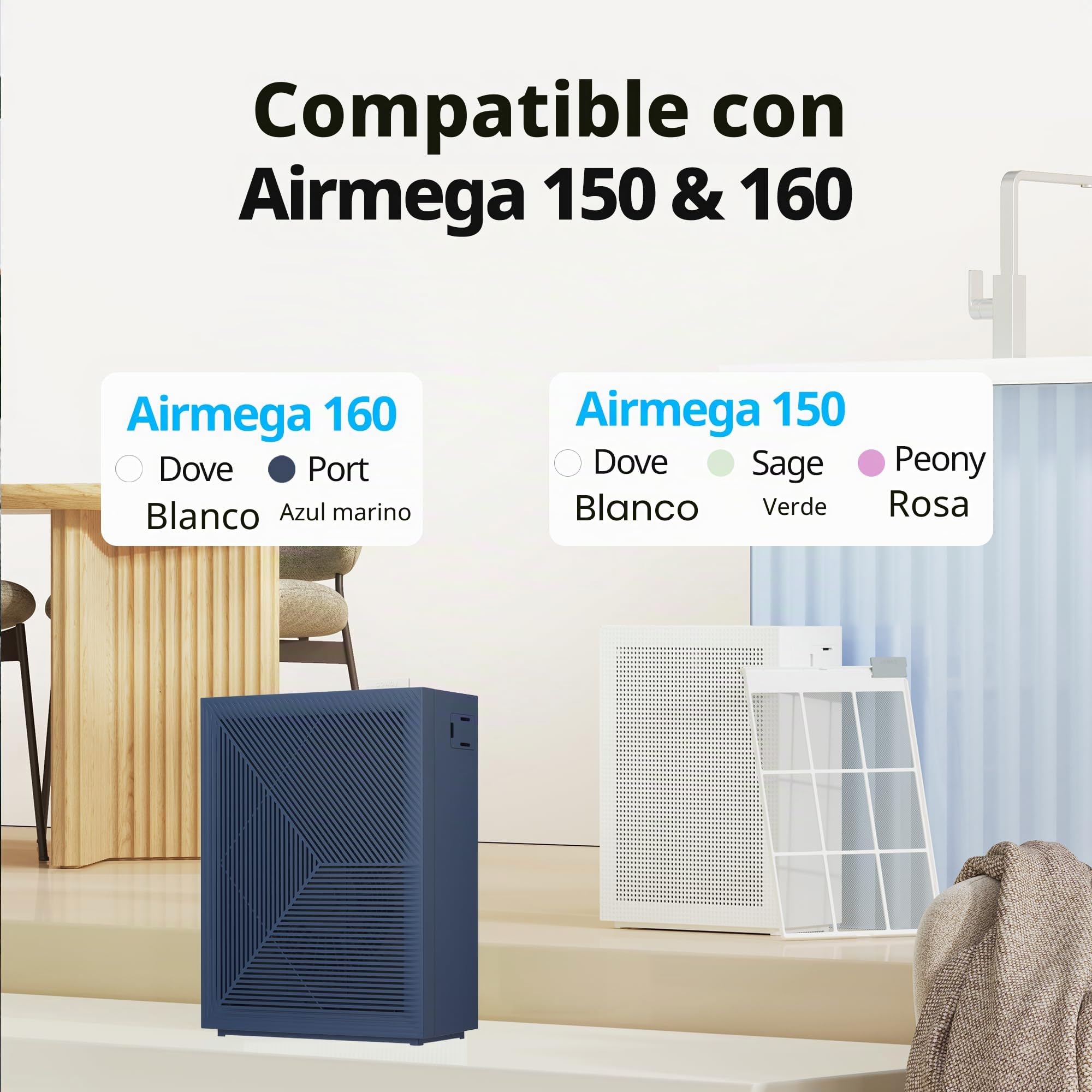 Coway Airmega 150 - Filtro de repuesto para purificador de aire, color negro y blanco