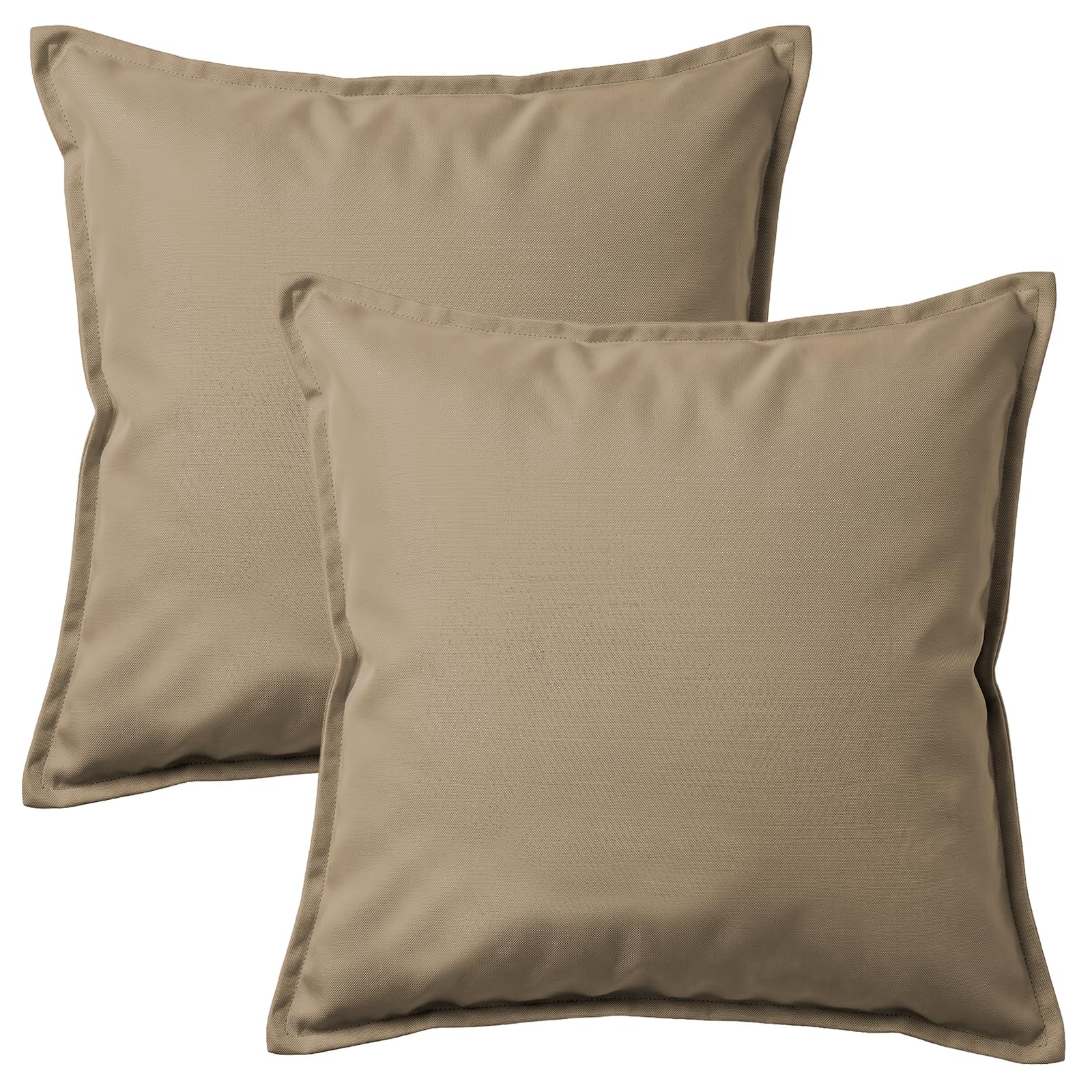 2 Pack Waterproof Outdoor Garden Furniture Seat Cushion 45x45cm Decorative Throw Pillow, Filled Cushion Cushion Covers 18"x18" for Garden Sofa Chair Livingroom Bedroom Patio (Mink)