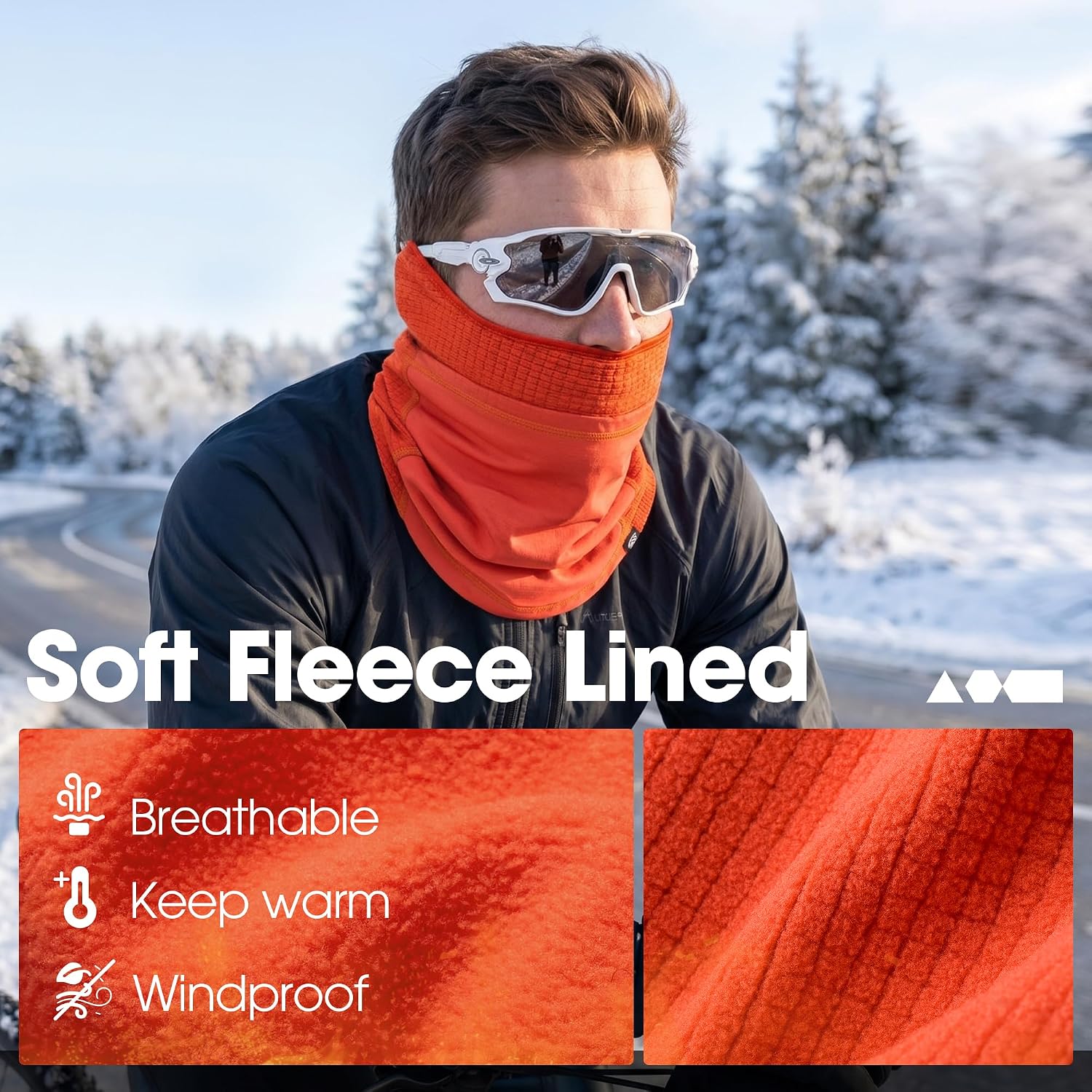 LONGLONG Winter Neck Gaiter Warmer Windproof Fleece with Non-Slip Toggle image 5
