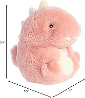 Vista 5 de Aurora® Round Rolly Pet™ Avery Allosaurus™ - Adorable compañero - Diversión sobre la marcha - Rosa 5 pulgadas