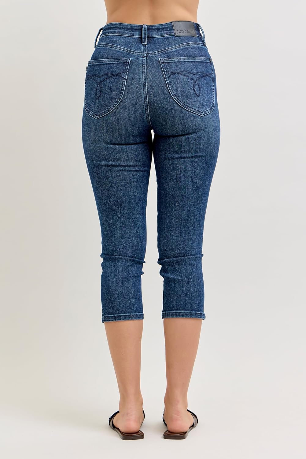 Judy Blue Womens Capris - High Waisted Tummy Control Capri with Shield Back Pockets