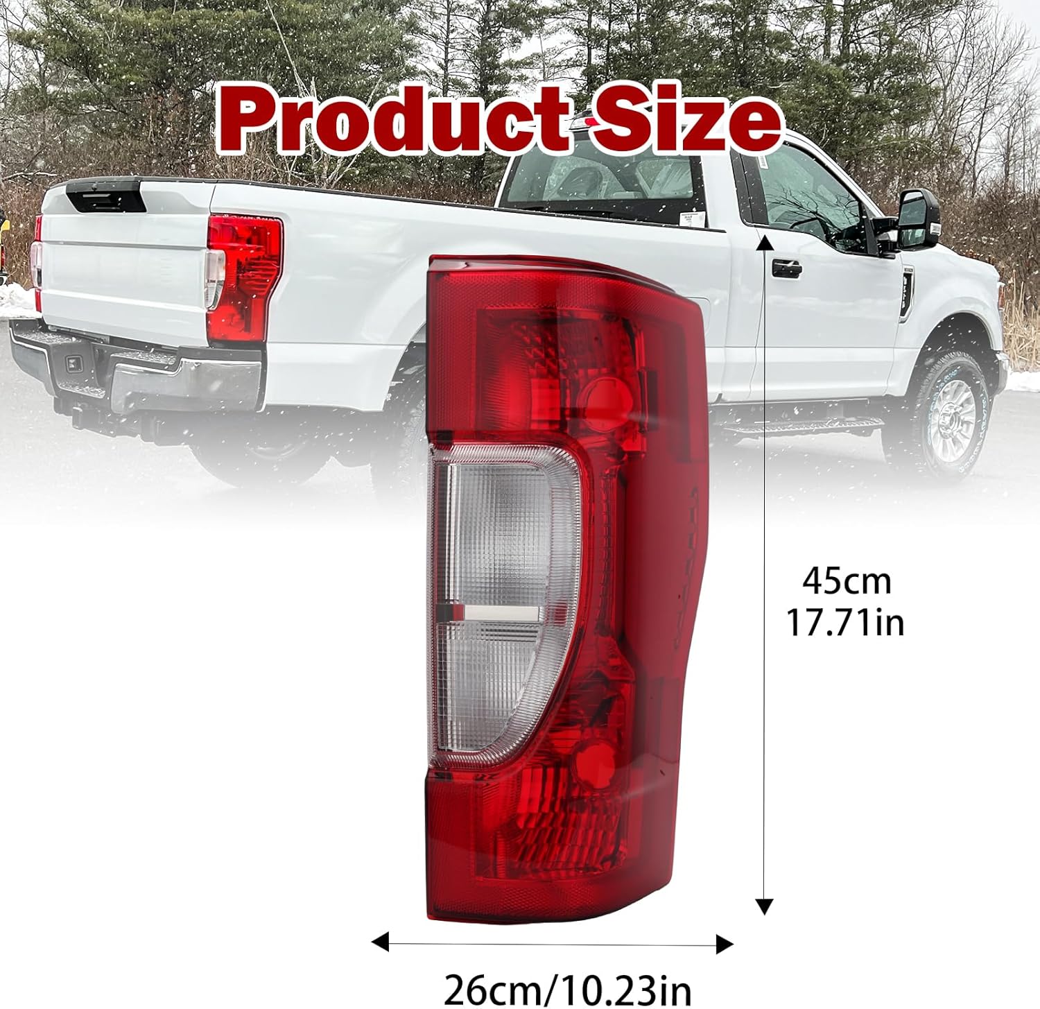 Halogen Tail Light Assembly For Ford F250 F350 Super Duty 2020 2021 2022 LC3Z13404C Rear Lamp Brake Light (Right Passenger Side) Without Bulb