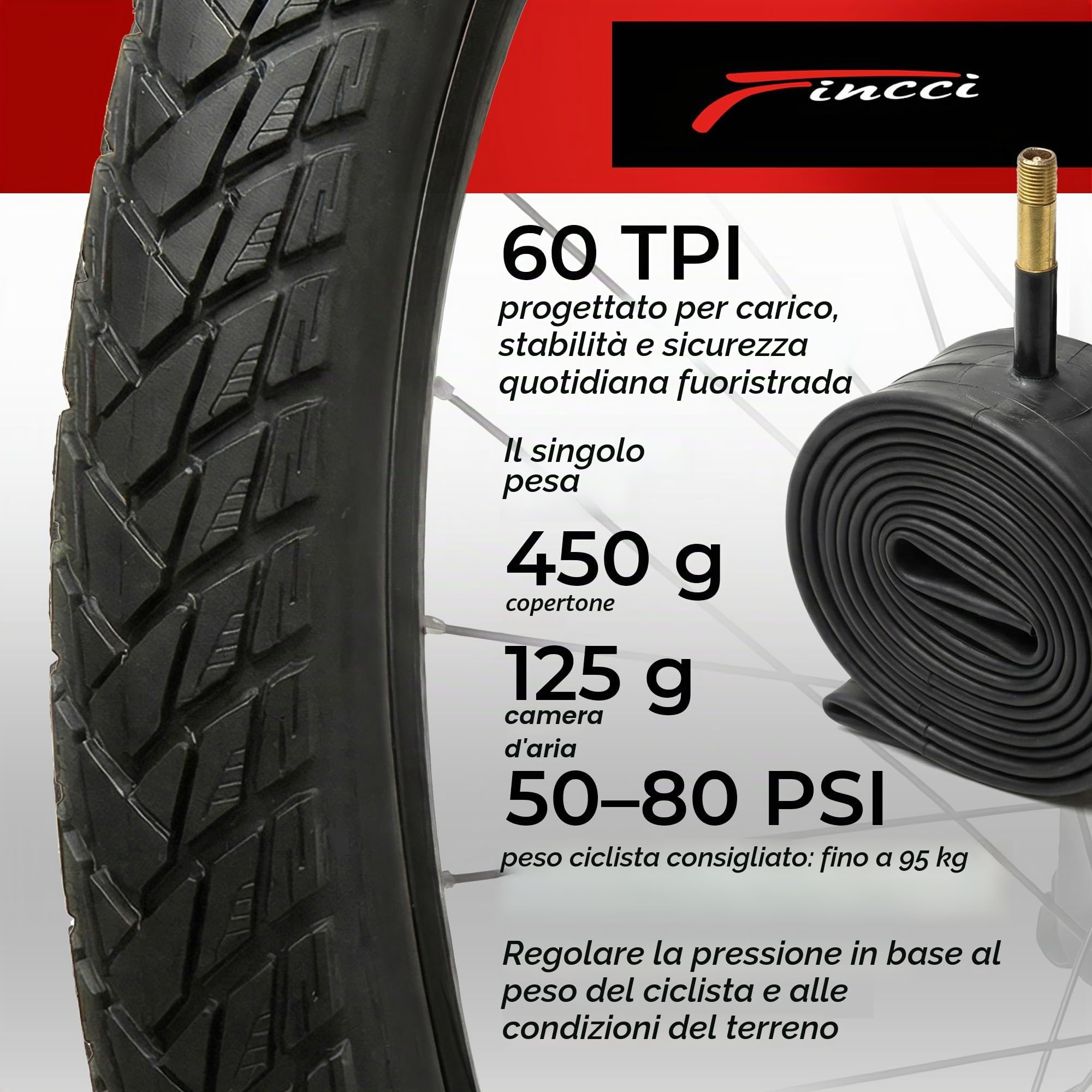 Fincci Gravel Copertoni Bici 700x35c - Set di Pneumatici Pieghevoli 28" con Protezione Antiforatura 1 mm e 2 Camere d'aria 37-622 - Gomme per Montagne & Elettrica Bici, City Bike Uomo & Donna