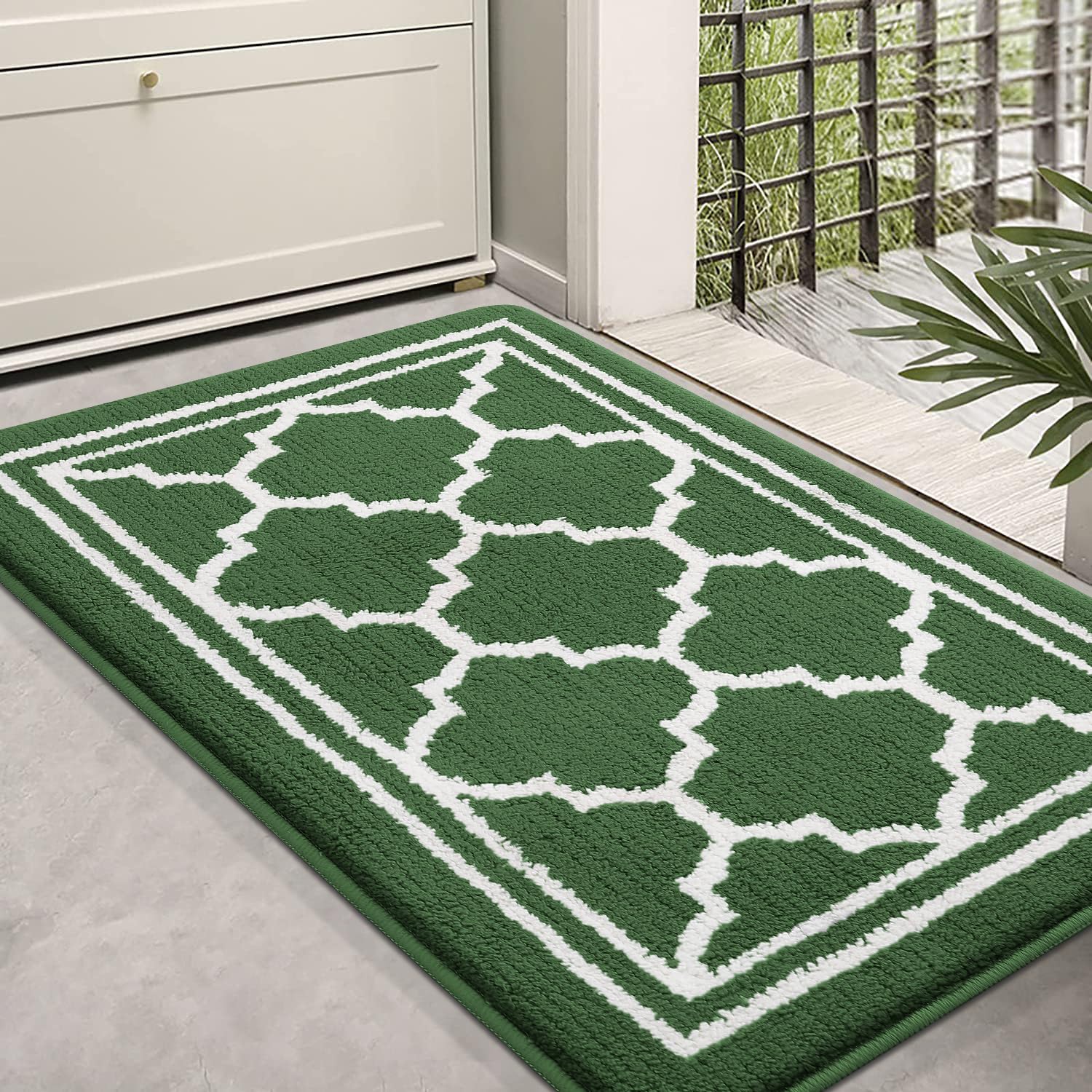Homaxy Washable Door Mats Indoor, Dirt Trapper Mat Absorbent Non-Slip Low Profile Doormat for Entrance Inside, Kitchen