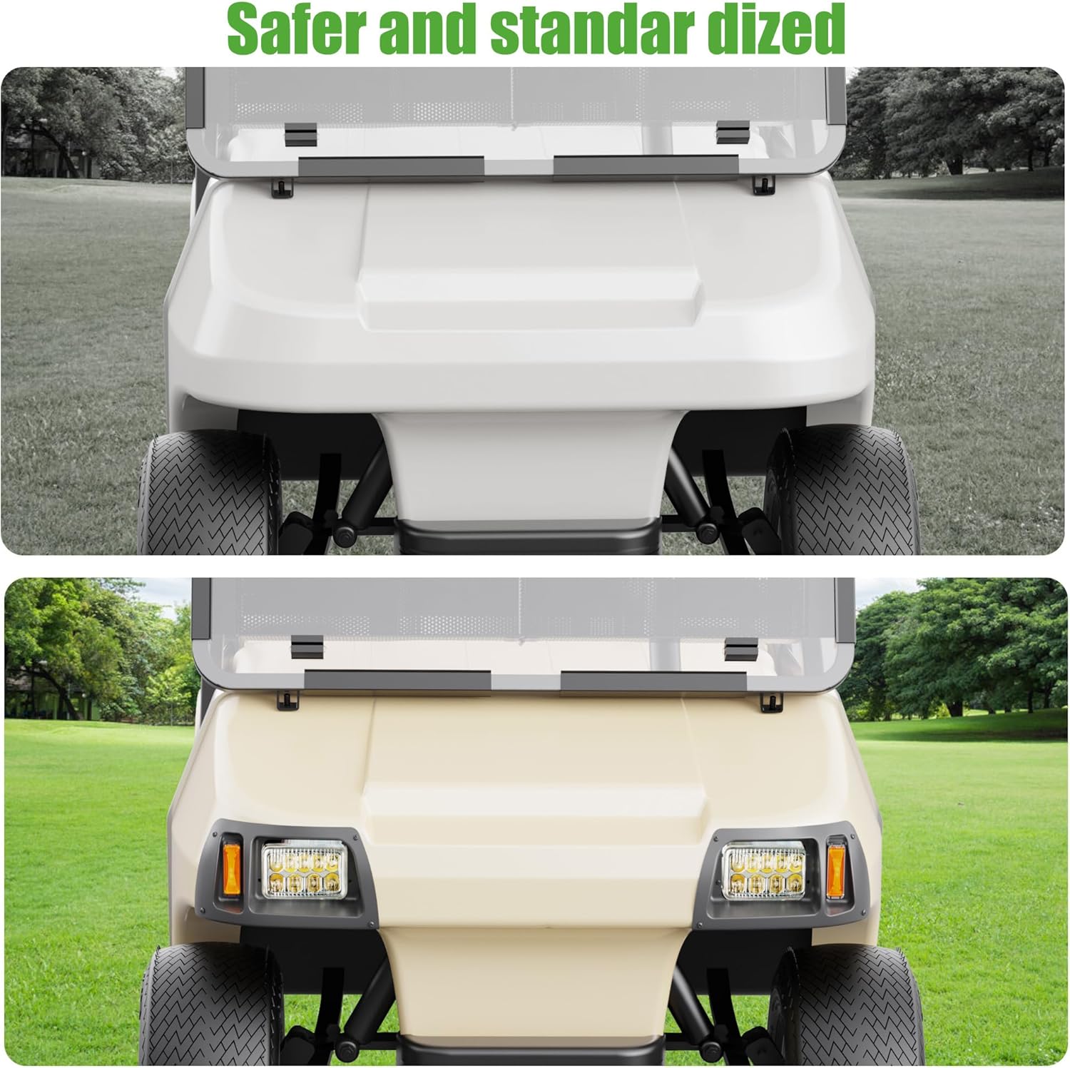 10L0L Golf Cart Headlights for Club Car DS (1993+) - Driver & Passenger Side Replacement, 12V Bright Headlights Direct Fit Gas/Electric Models, OEM# 101988002 101988001