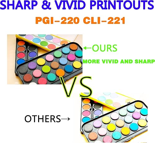 Miniatura 3 de Paquete de 20 cartuchos de tinta compatibles PGI220 CLI221 PGI-220 CLI-221 utilizado para impresoras Canon PIXMA MX860 MX870 MP540 MP550 MP560 MP620