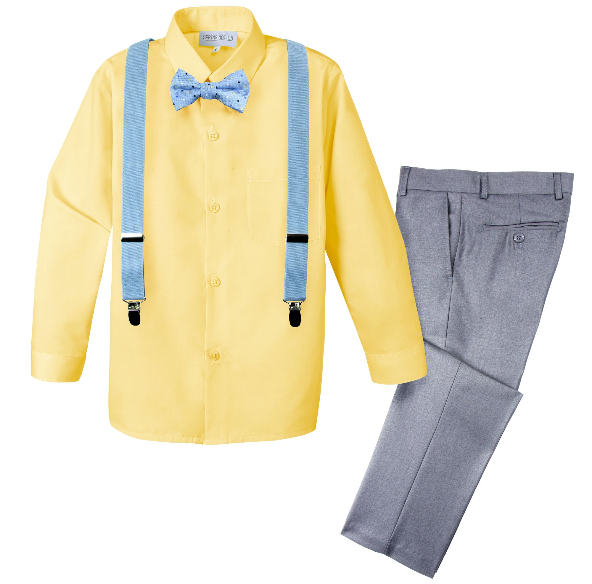 Spring Notion Boys' 4-Piece Patterned Dress up Pants Set