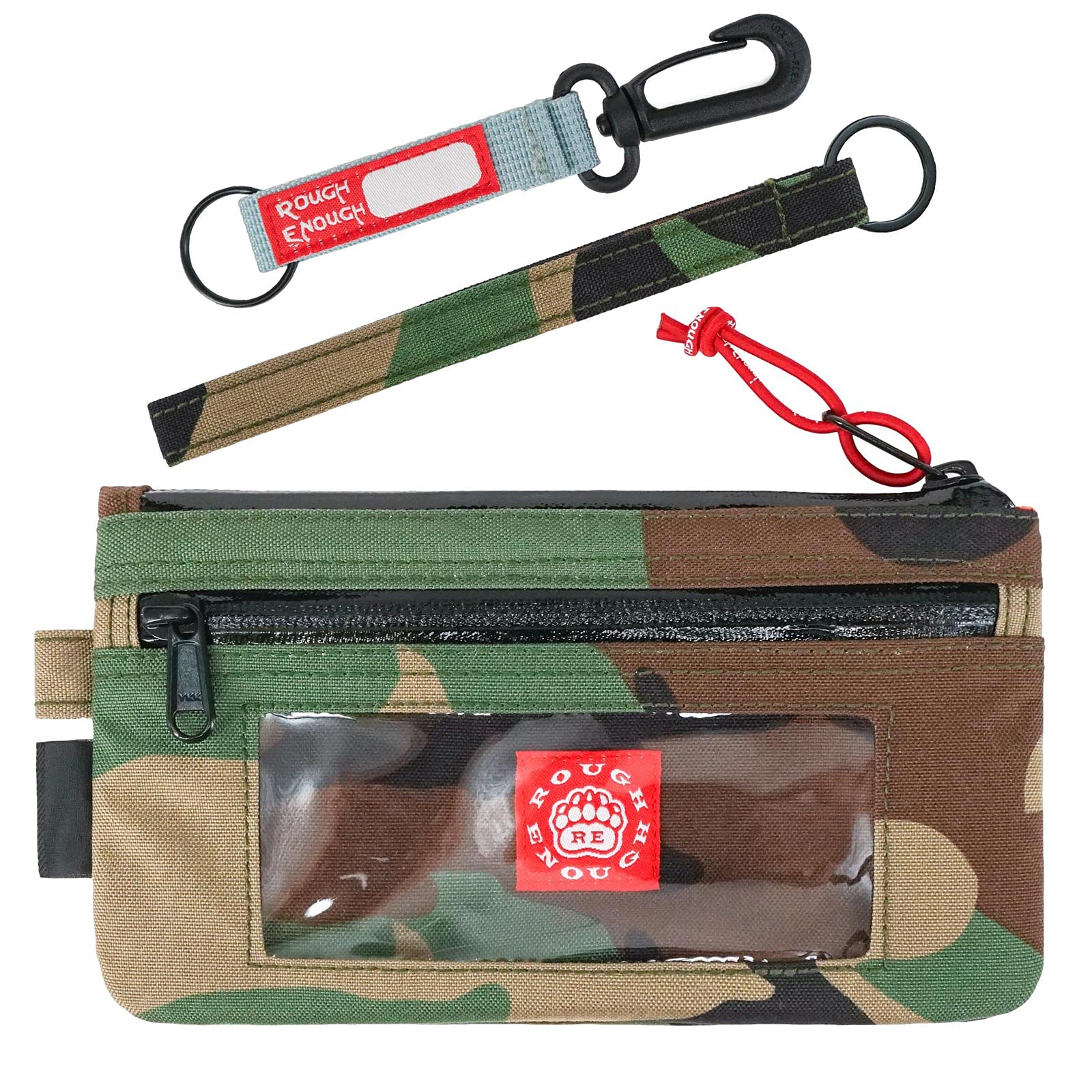 Rough Enough Multi-Function Cordura Portable Cell Phone Wristlet Pouch Passport Wallet Credit Card Holder Coin Organizer Storage Carry Zipper Pocket for Men Women Boy Girl