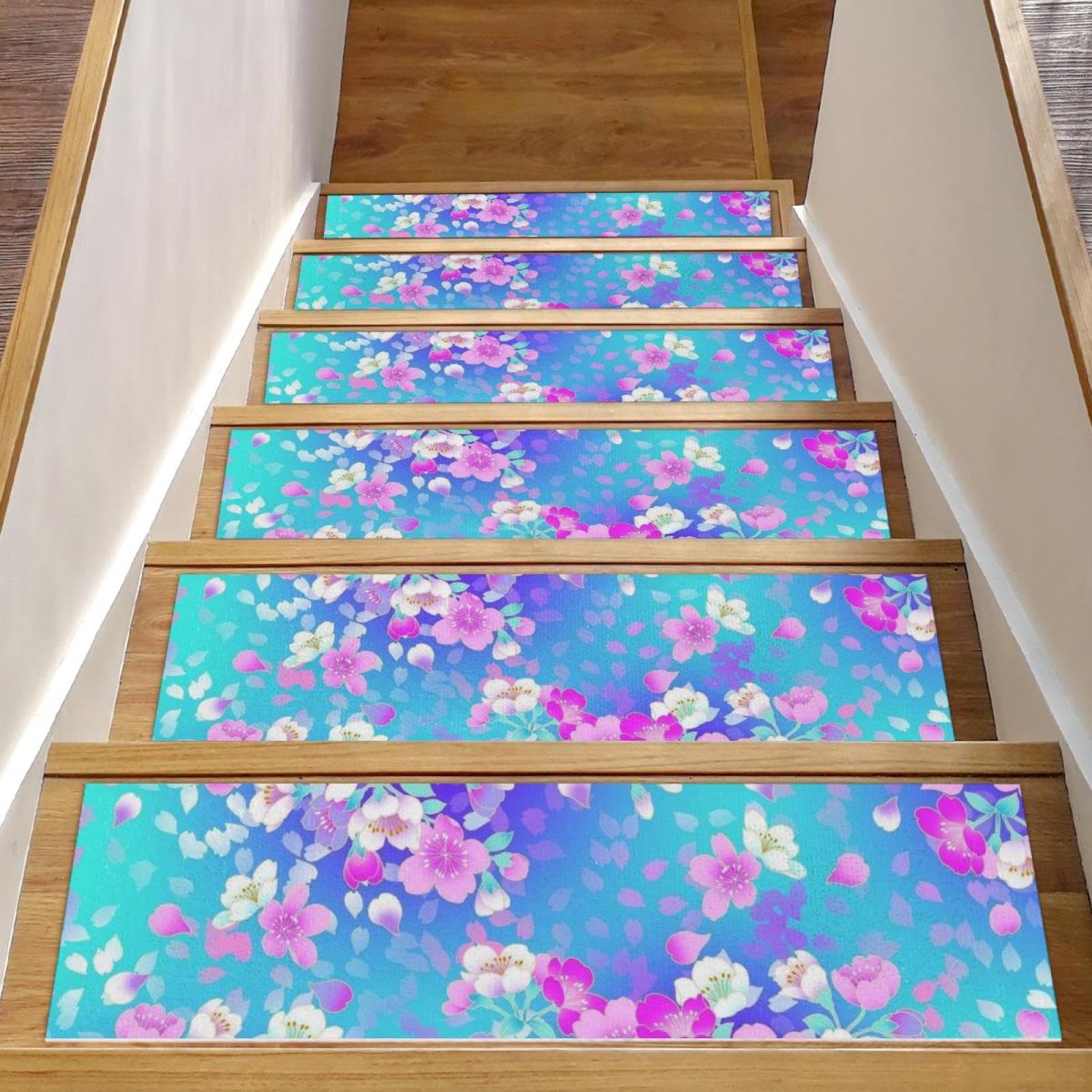 Alfombra para escaleras con diseño de flores para protección de niños en pasos interiores 15ud