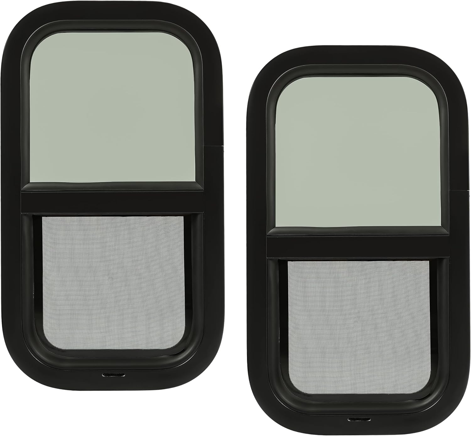 KUAFU 2PACK 12" W x 22" H RV Window Replacement Trailer Camper Cargo Vertical Slider Tinted Window with Mounting Ring