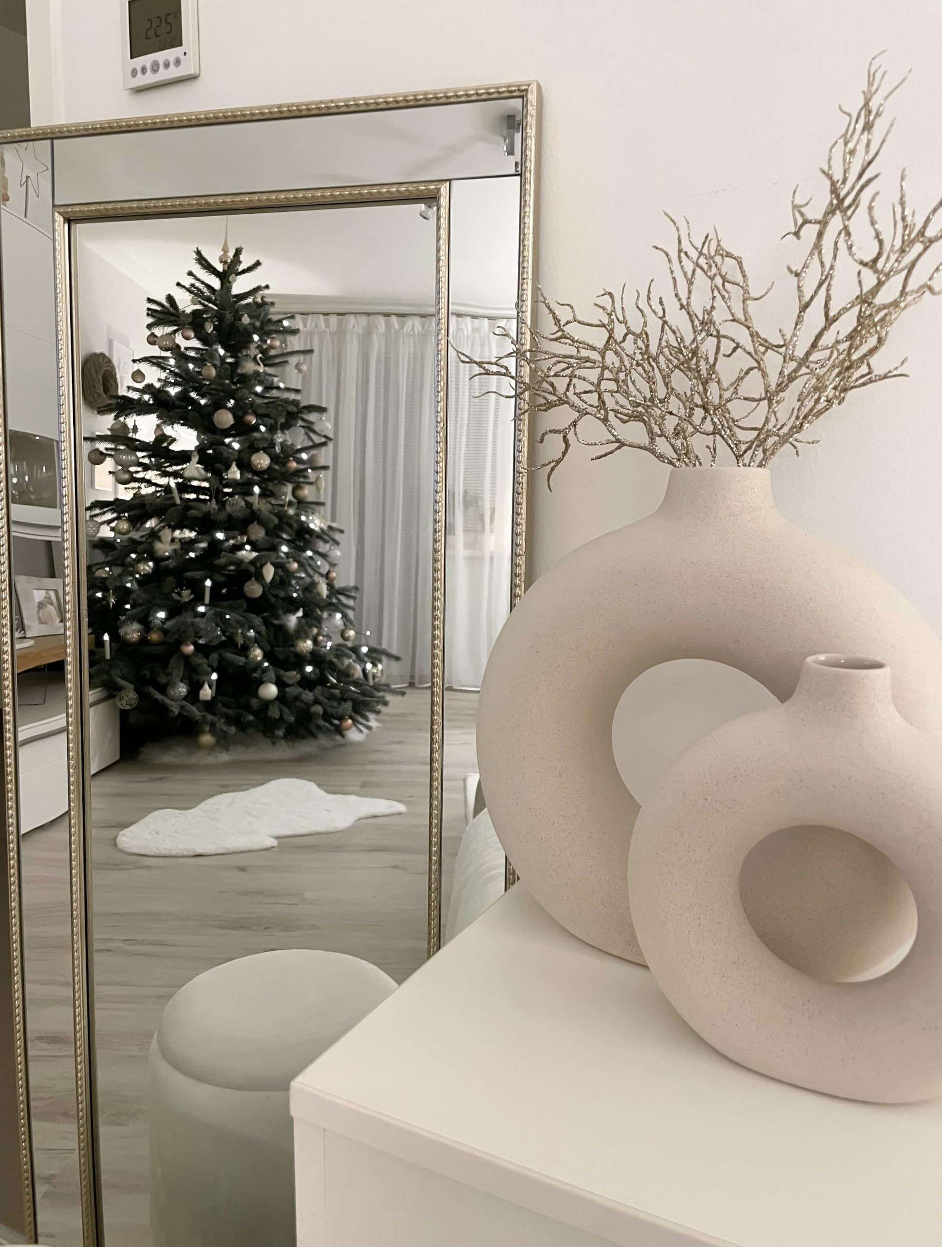 Beliani Specchio da parete 50 x 130 cm oro e argento