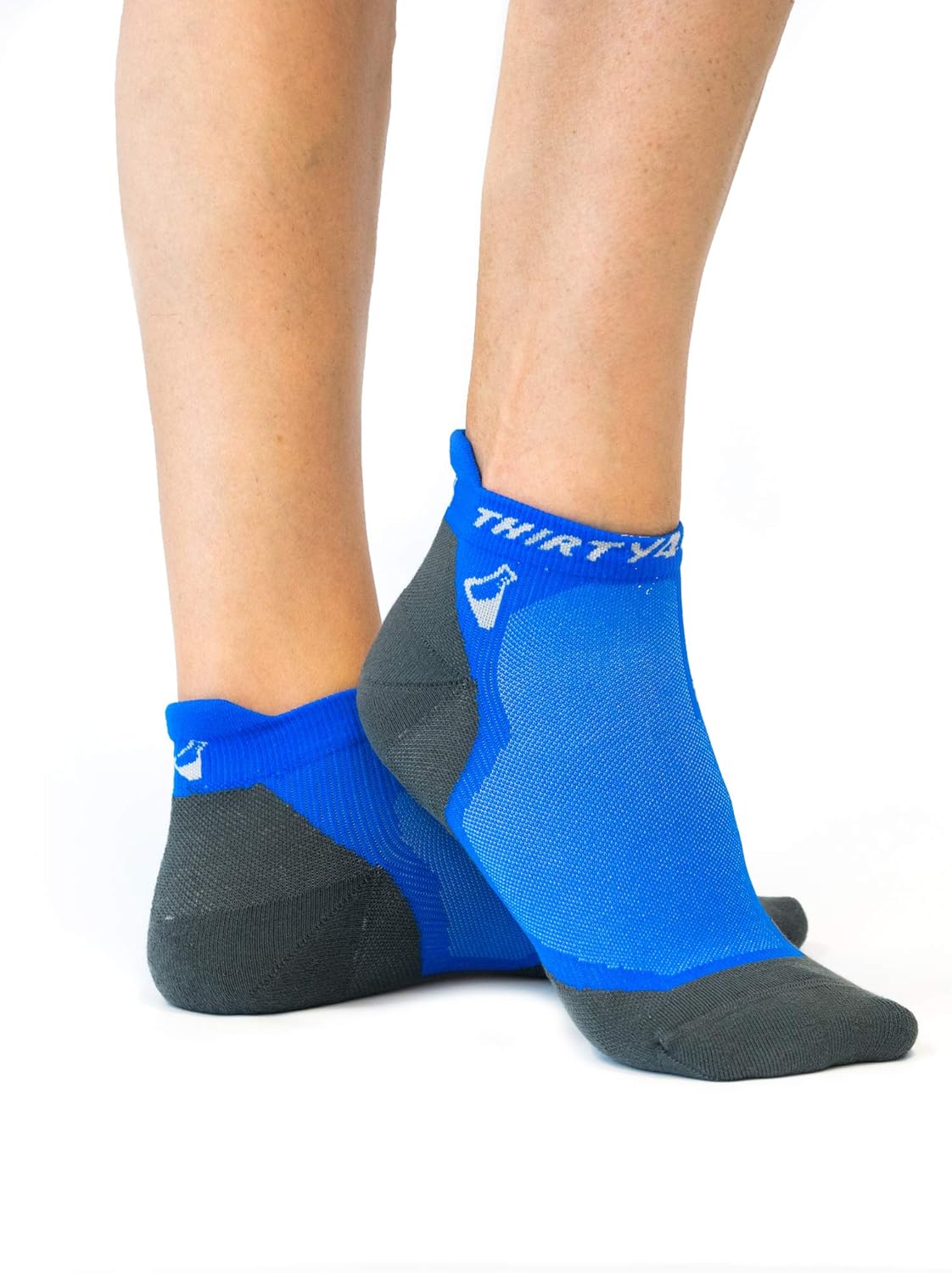 Thirty48 Ultralight Athletic Running Socks for Men and Women with Seamless Toe, Moisture Wicking, Cushion Padding