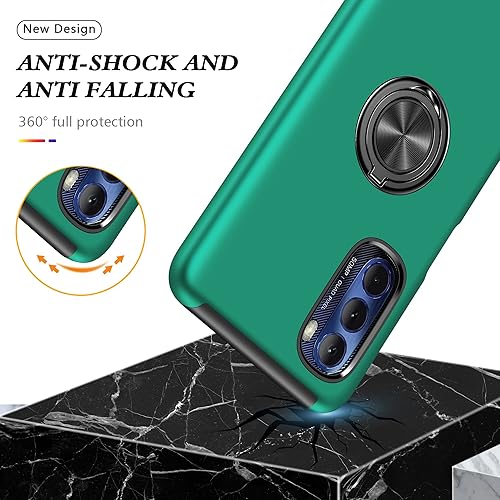 Miniatura 7 de AKINIK Funda para Moto G Stylus 5G 2022 con película nano a prueba de explosiones, paquete de 2, funda invisible de grado militar (verde)